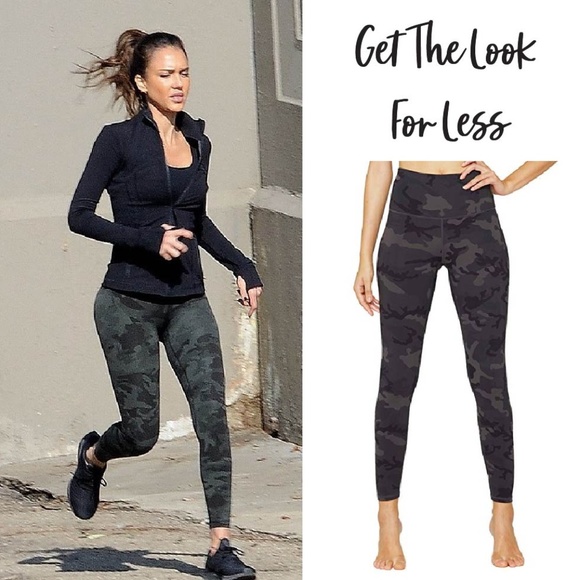 green camo workout leggings